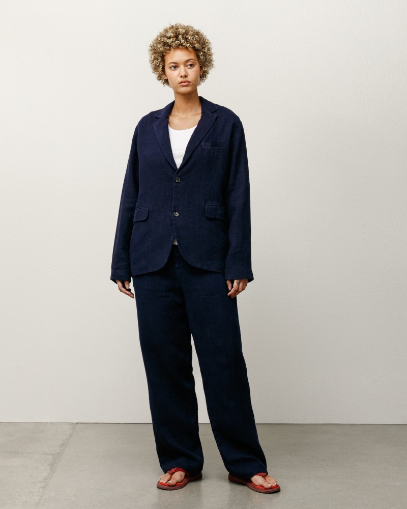 Stüssy Blazer Textured Linen Dámské QH95-1555N1 | Stussy Blejzry Tmavě Blankyt