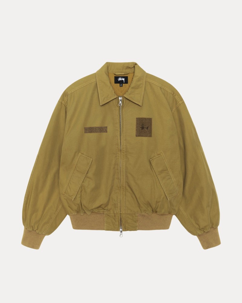 Stüssy Flight Bomber Dámské HG03-1023U3 | Stussy Bundy Zlaté Olivy Zelené
