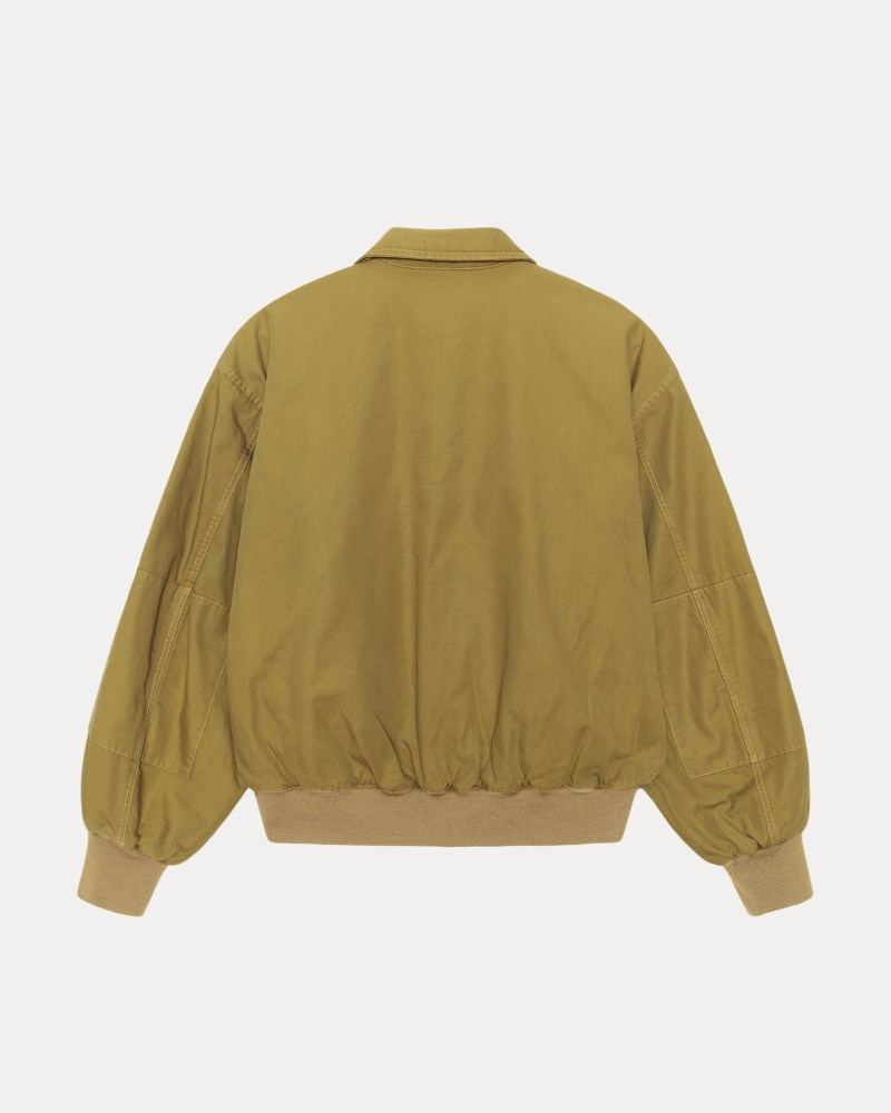 Stüssy Flight Bomber Dámské HG03-1023U3 | Stussy Bundy Zlaté Olivy Zelené