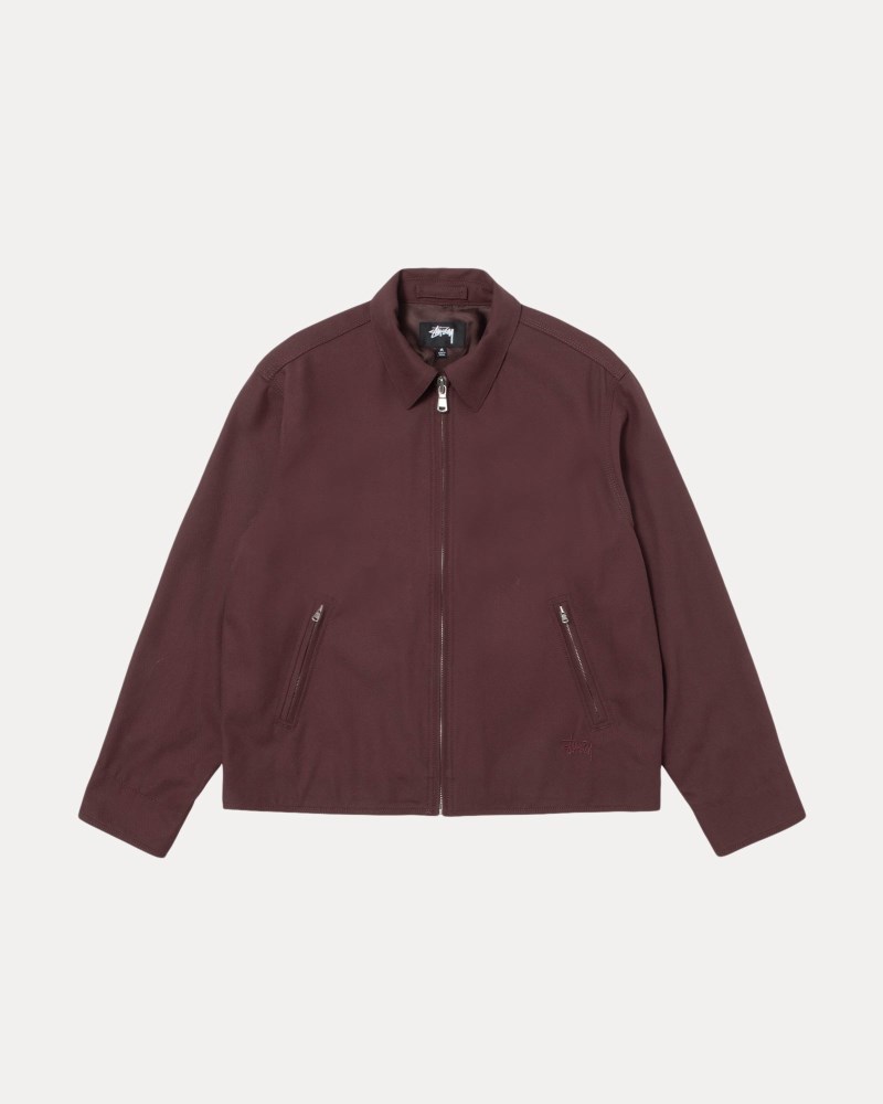 Stüssy Garage Jacket Gabardine Dámské SM89-9629T8 | Stussy Bundy Vínové