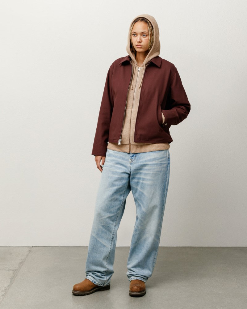 Stüssy Garage Jacket Gabardine Dámské SM89-9629T8 | Stussy Bundy Vínové