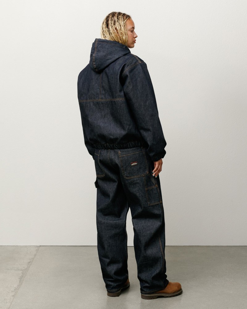 Stüssy Insulated Work Jacket Denim Dámské XL32-5142A9 | Stussy Bundy Indigo