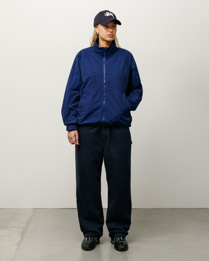 Stüssy Warm Up Jacket Dámské SW57-2217F2 | Stussy Bundy Tmavě Blankyt