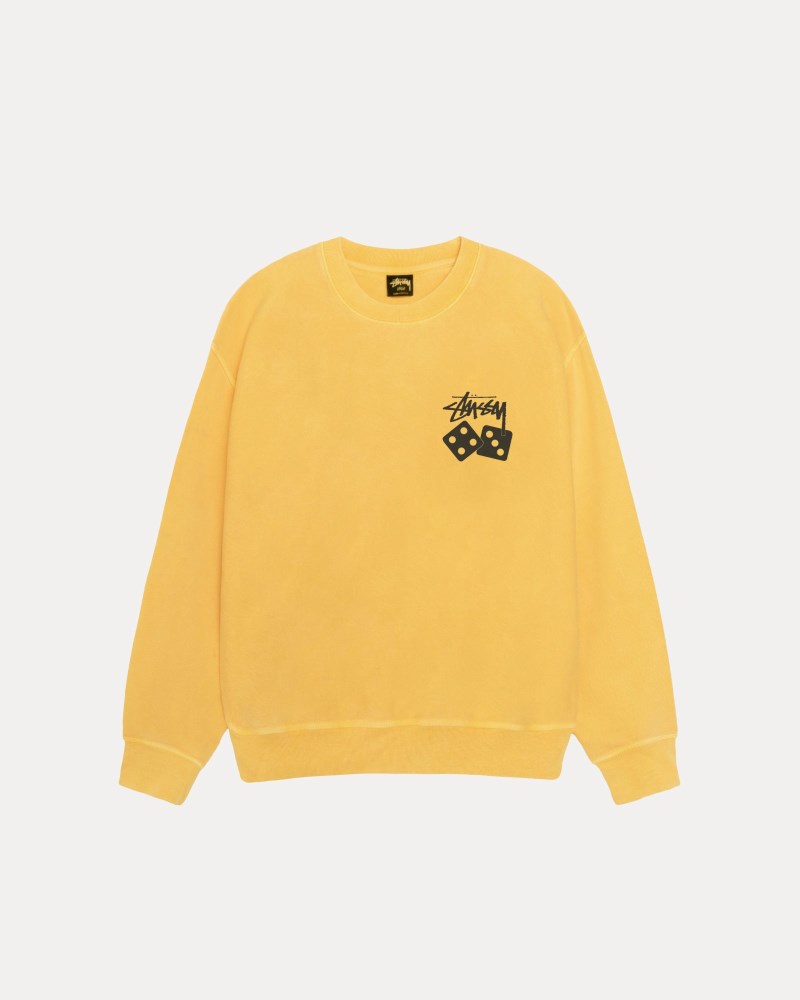 Stüssy Dice Crew Pigment Dyed Dámské VI85-5055D5 | Stussy Crewneck Žluté