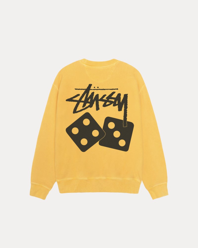Stüssy Dice Crew Pigment Dyed Dámské VI85-5055D5 | Stussy Crewneck Žluté