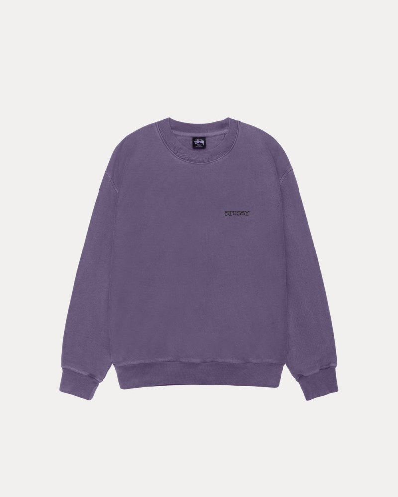Stüssy Jumbo Crew Pigment Dyed Dámské JA35-2505R7 | Stussy Crewneck Fialové