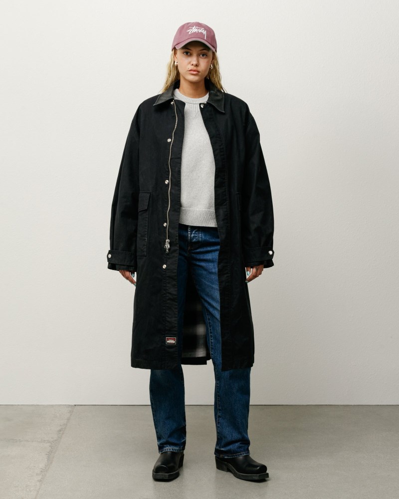 Stüssy Duster Coat Dámské FX53-8883L6 | Stussy Kabáty Černé