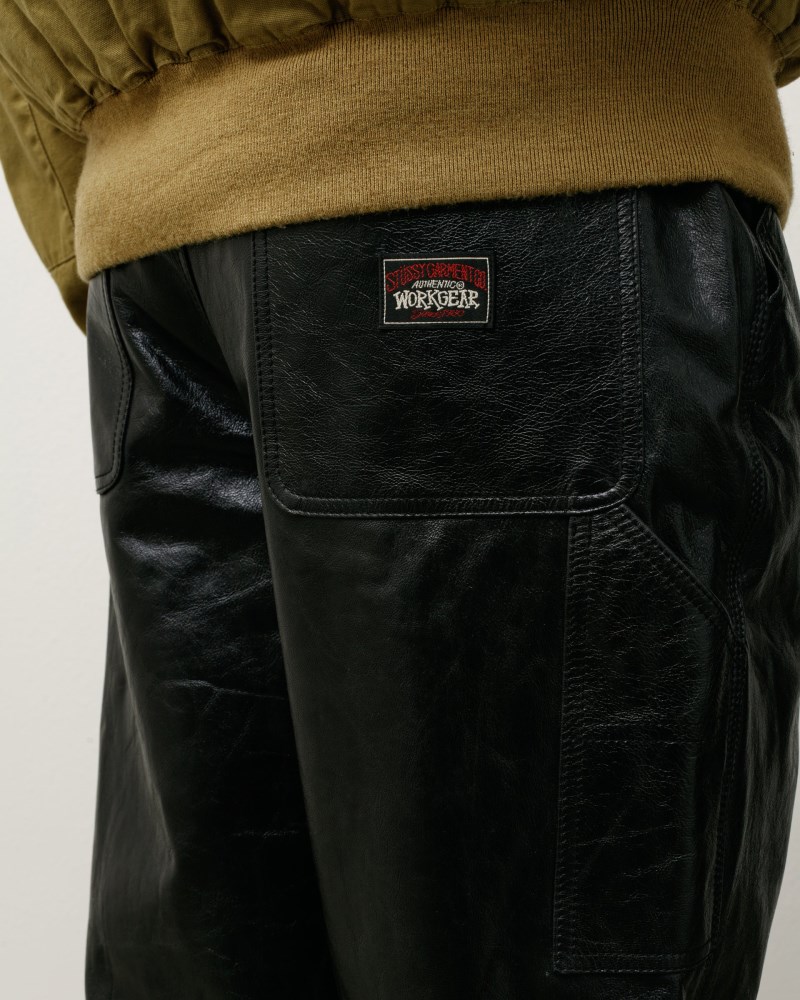Stüssy Carpenter Pant Leather Dámské IQ82-2832X3 | Stussy Kalhoty Černé