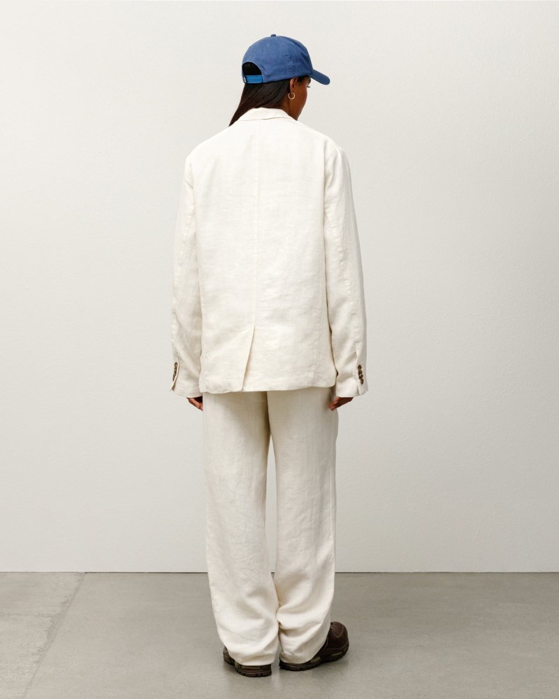 Stüssy Relaxed Trouser Textured Linen Prodejny Dámské LQ51-3581O0 | Stussy Kalhoty Krém