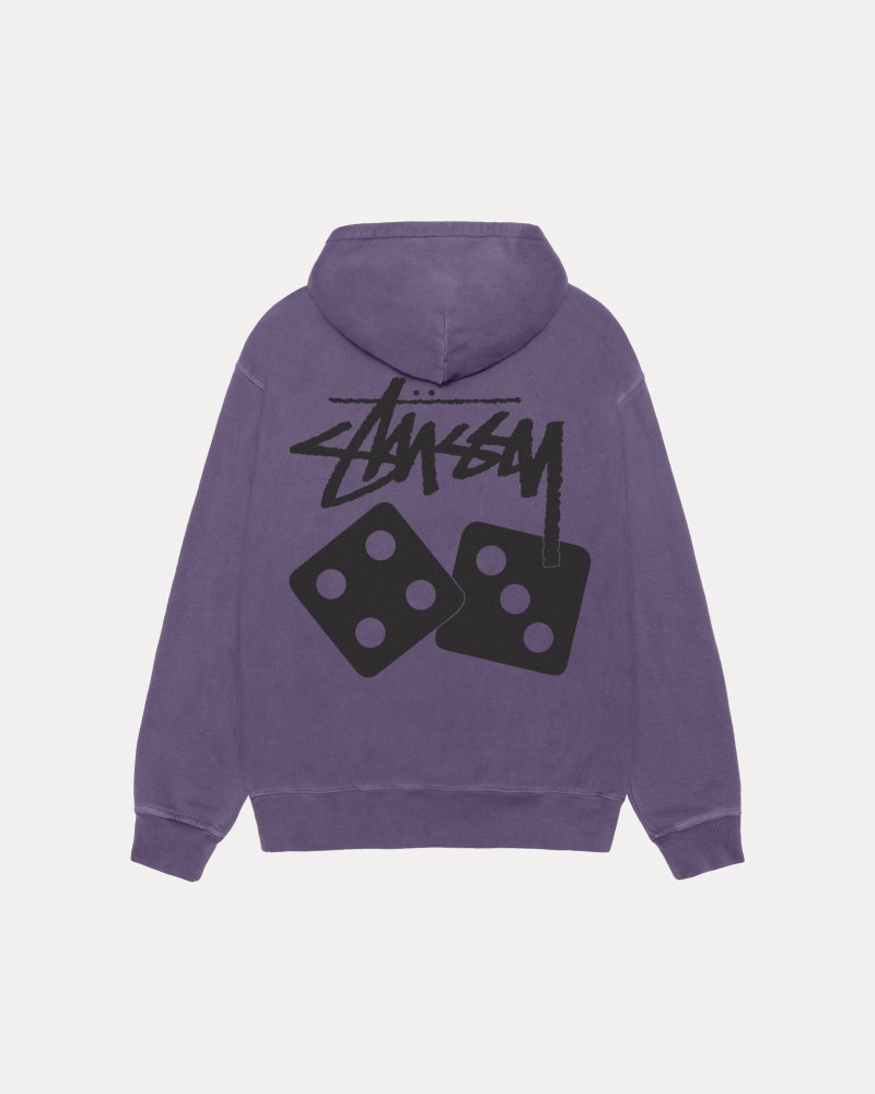Stüssy Dice Zip Hoodie Pigment Dyed Dámské BB42-7452M7 | Stussy Mikina S Kapucí Fialové