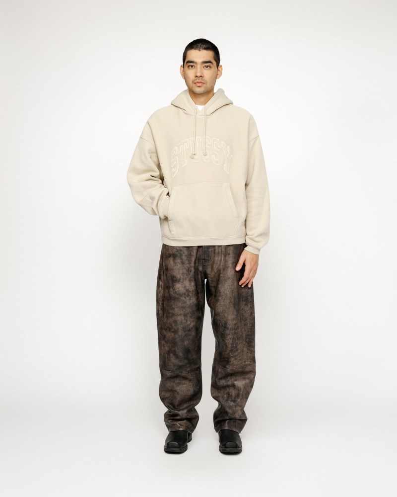 Stüssy Embroidered Relaxed Hoodie Dámské KR28-7698G7 | Stussy Mikina S Kapucí Hnědé
