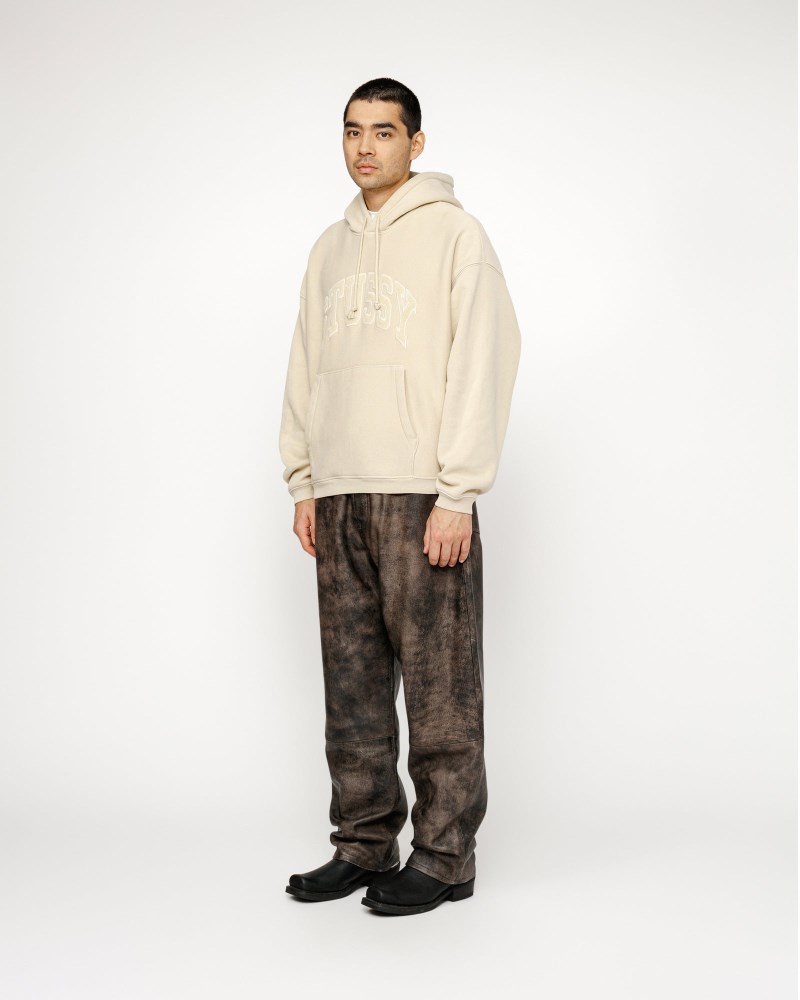 Stüssy Embroidered Relaxed Hoodie Dámské KR28-7698G7 | Stussy Mikina S Kapucí Hnědé