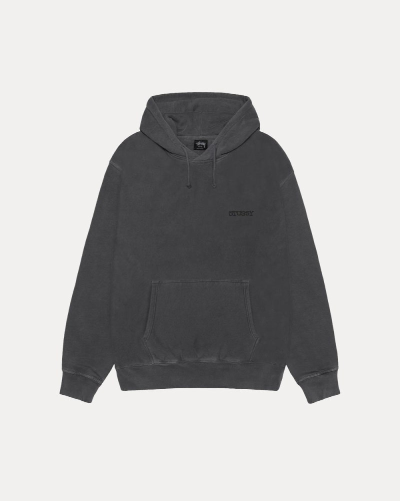 Stüssy Jumbo Hoodie Pigment Dyed Dámské UT61-0521F2 | Stussy Mikina S Kapucí Černé