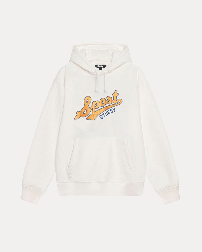 Stüssy Satin Patch Hoodie Dámské QK72-3962R1 | Stussy Mikina S Kapucí Bílé