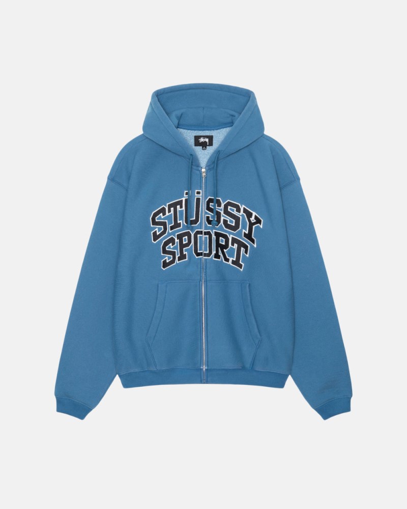 Stüssy Sport Zip Hoodie Dámské VY23-8433X2 | Stussy Mikina S Kapucí Blankyt