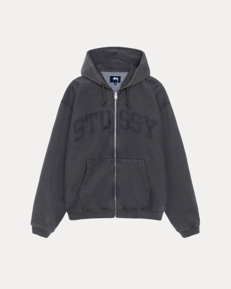 Stüssy Zip Hoodie Faded Graphic Dámské OE93-6413B2 | Stussy Mikina S Kapucí Černé