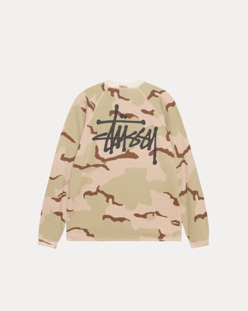 Stüssy Basic Thermal Dámské PX88-3718R8 | Stussy Mikiny Hnědé Maskáčové