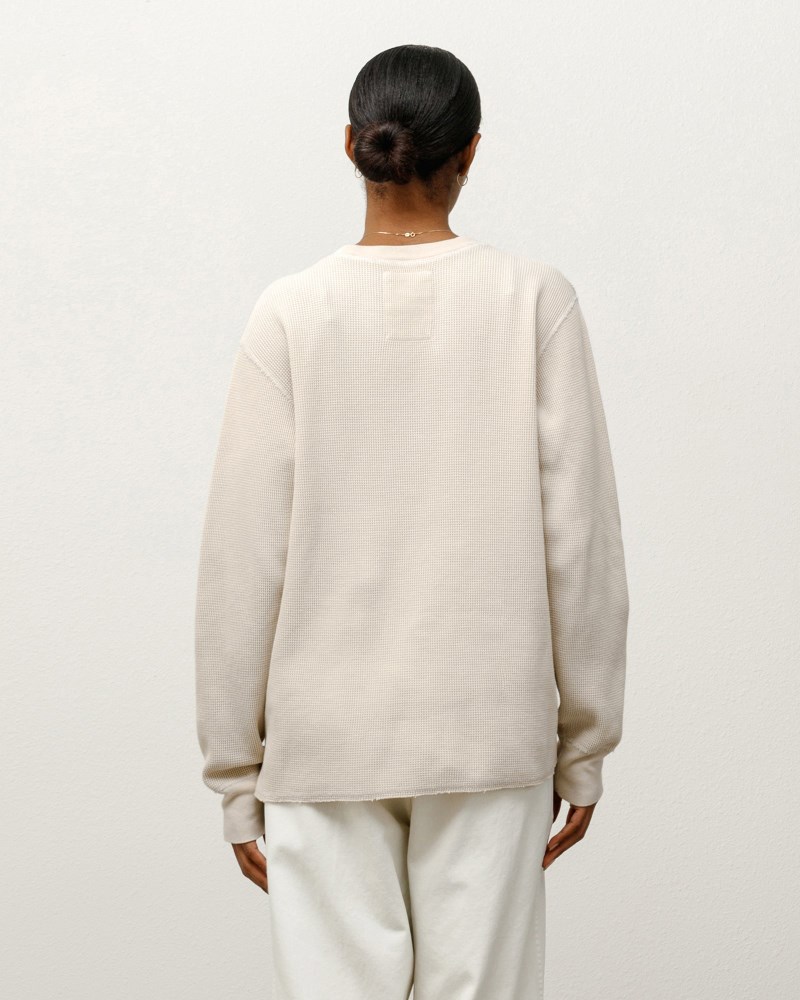 Stüssy Garment Dyed Ls Thermal Dámské AA81-3361L4 | Stussy Mikiny Krém