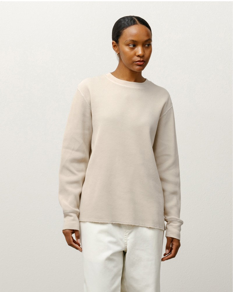 Stüssy Garment Dyed Ls Thermal Dámské AA81-3361L4 | Stussy Mikiny Krém