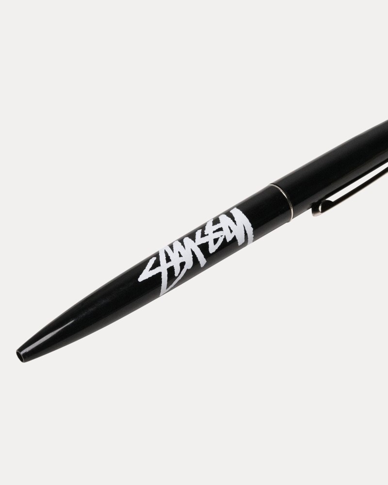 Stüssy Bic Clip Pen Dámské KL82-6032C7 | Stussy Pen Černé