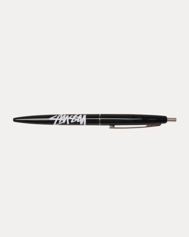 Stüssy Bic Clip Pen Dámské KL82-6032C7 | Stussy Pen Černé