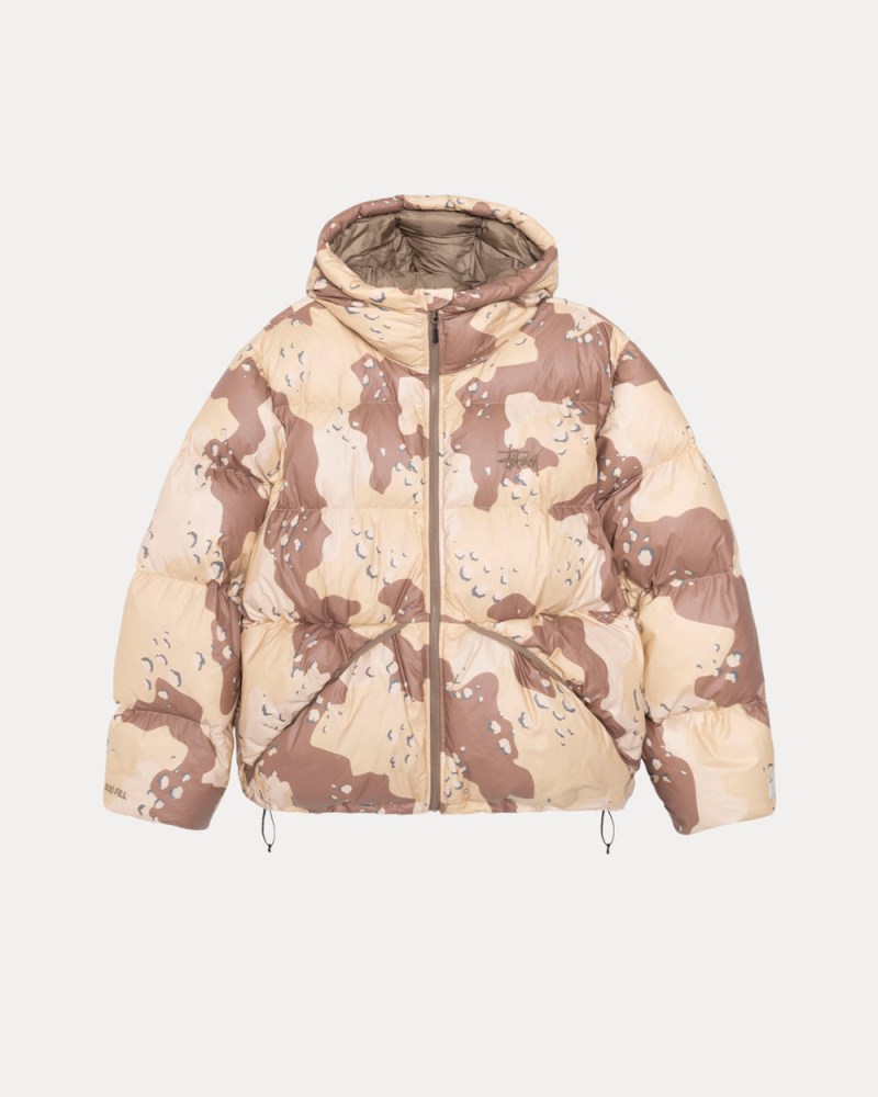 Stüssy Down Parka Camo Ripstop Dámské DP52-0922V9 | Stussy Péřová Bunda Hnědožlutý