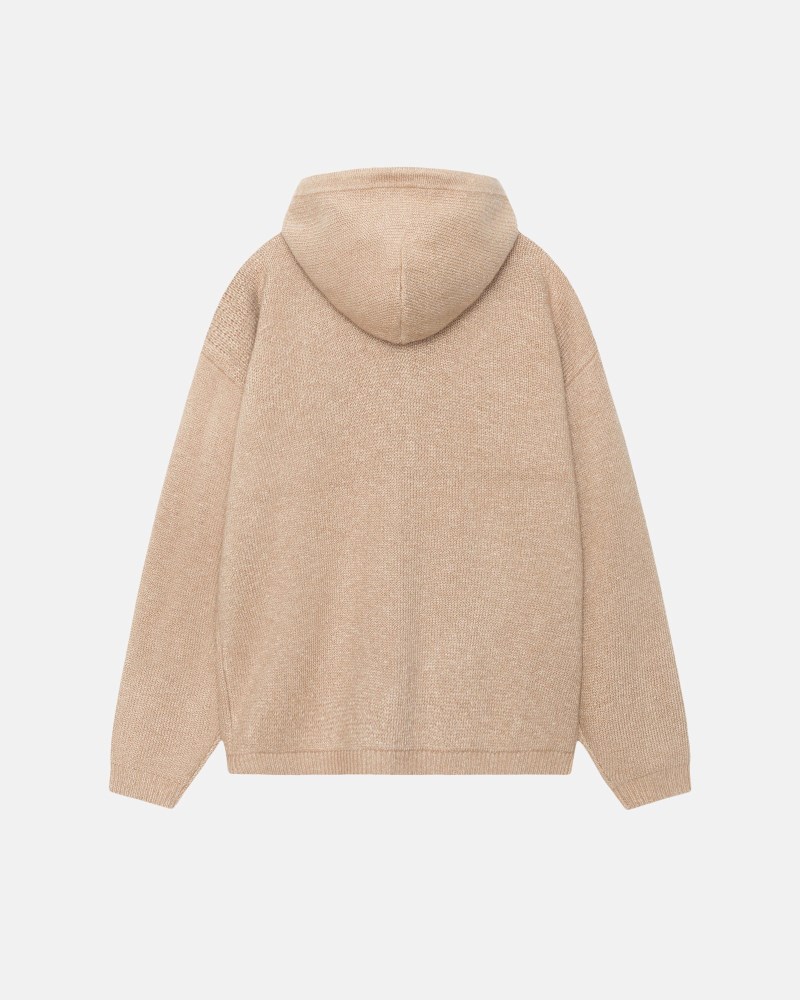 Stüssy Hooded Zip Sweater Dámské ZO32-3012B0 | Stussy Svetry Hnědé