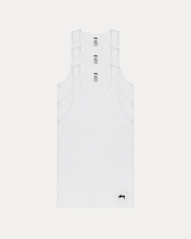 Stüssy Tank Undershirts 3 Pack Dámské OQ88-0898P1 | Stussy Tílko Bílé