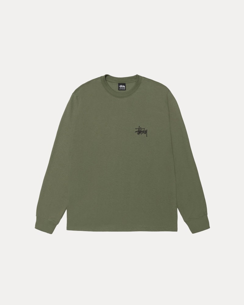 Stüssy Basic Ls Tee Dámské BT74-2914G1 | Stussy Tričko Olivy Zelené