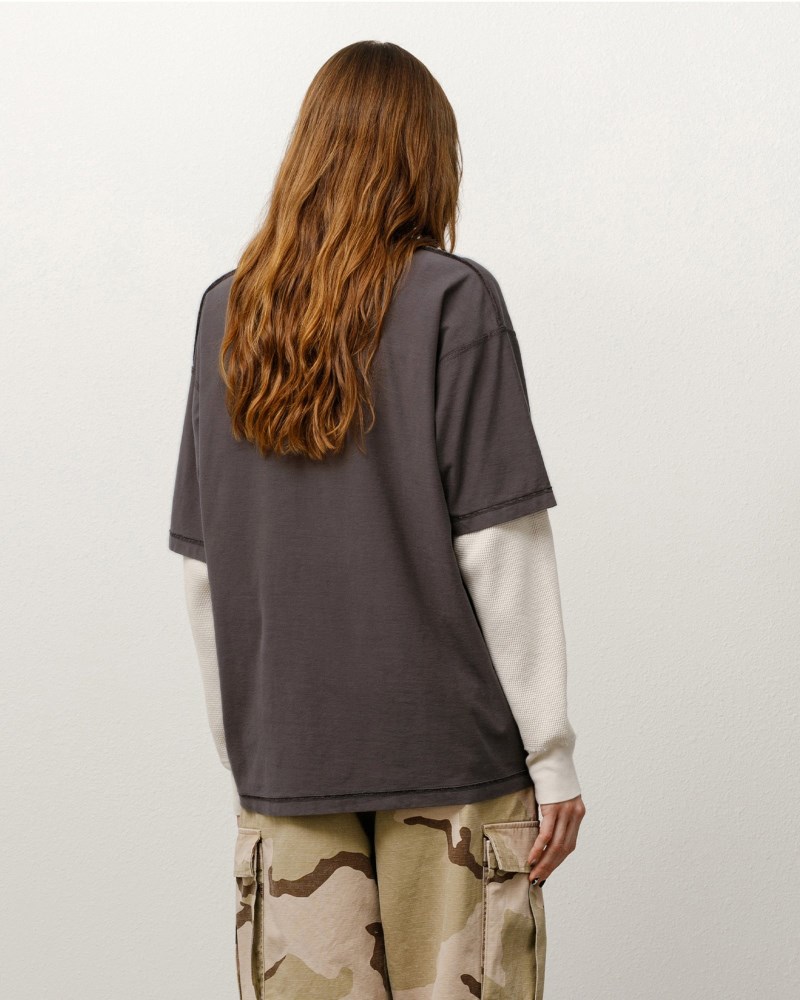 Stüssy Lazy Tee Dámské QR44-8614Z7 | Stussy Tričko Tmavě Šedé