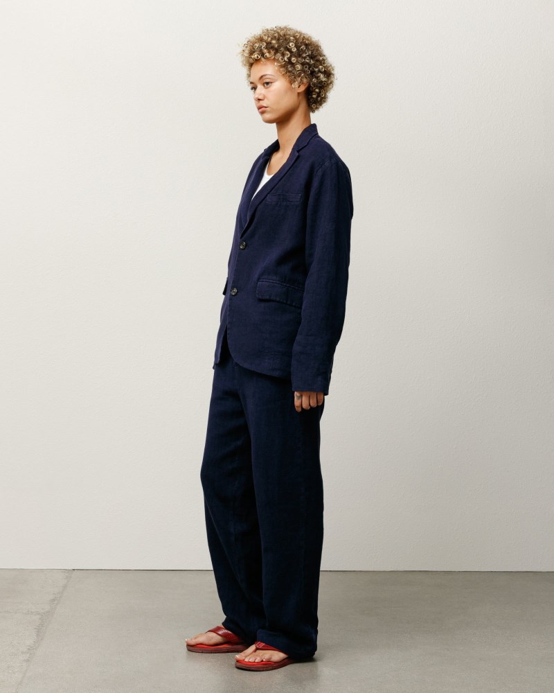 Stüssy Blazer Textured Linen Pánské NP11-5891Y0 | Stussy Blejzry Tmavě Blankyt
