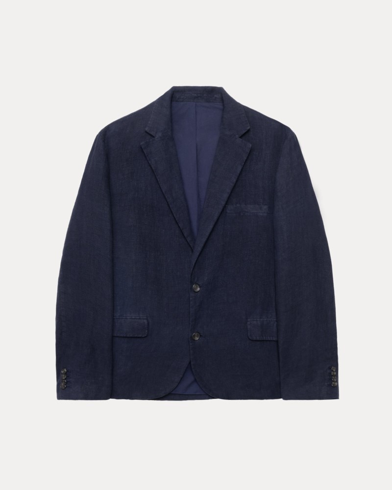 Stüssy Blazer Textured Linen Pánské NP11-5891Y0 | Stussy Blejzry Tmavě Blankyt