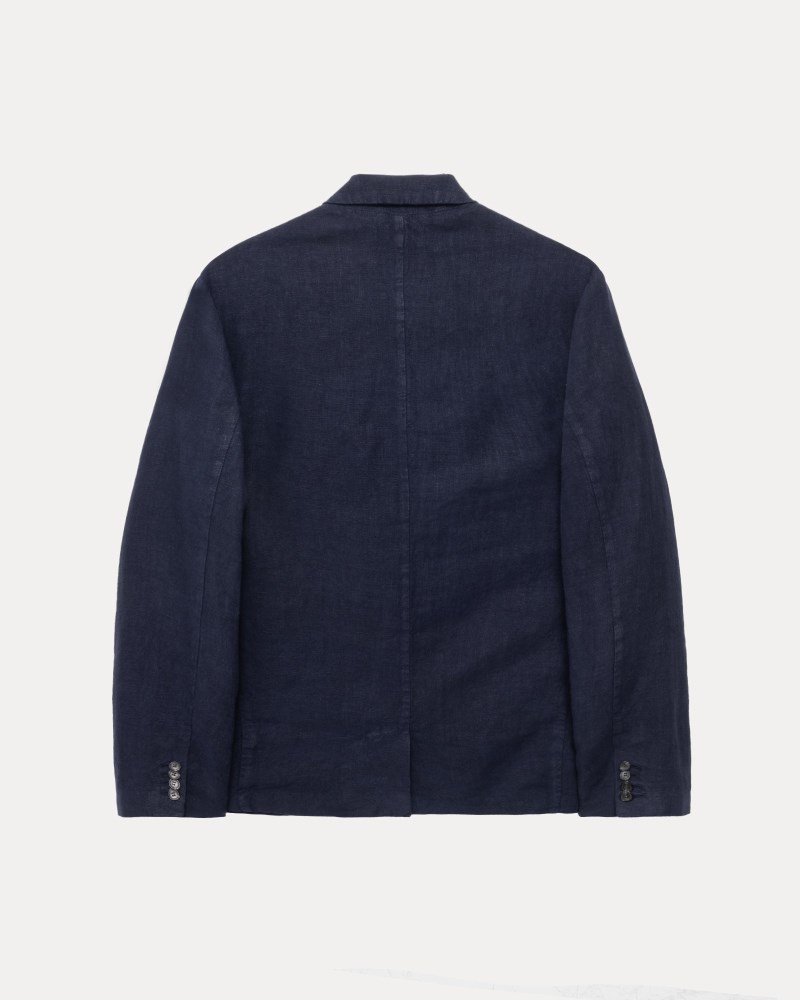 Stüssy Blazer Textured Linen Pánské NP11-5891Y0 | Stussy Blejzry Tmavě Blankyt