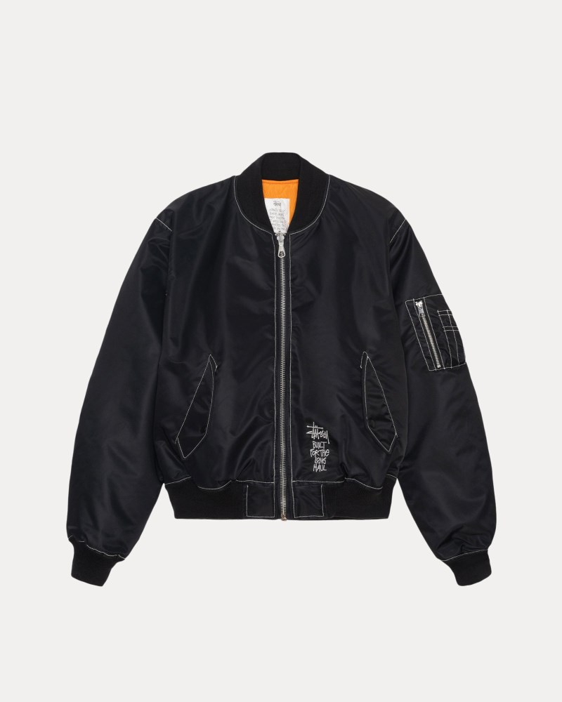 Stüssy Built Reversible Bomber Jacket Pánské HI31-4391U9 | Stussy Bundy Černé