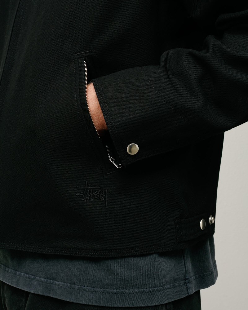 Stüssy Garage Jacket Gabardine Pánské TL57-9237A5 | Stussy Bundy Černé