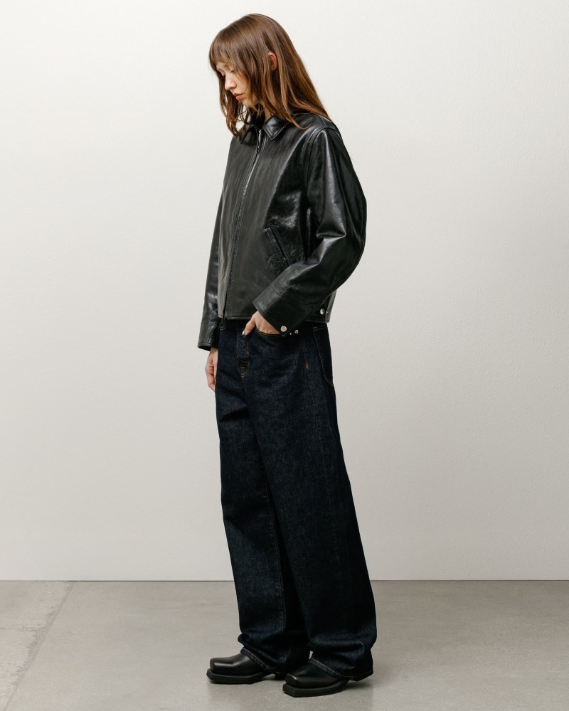 Stüssy Garage Jacket Leather Pánské FI25-8315N0 | Stussy Bundy Černé