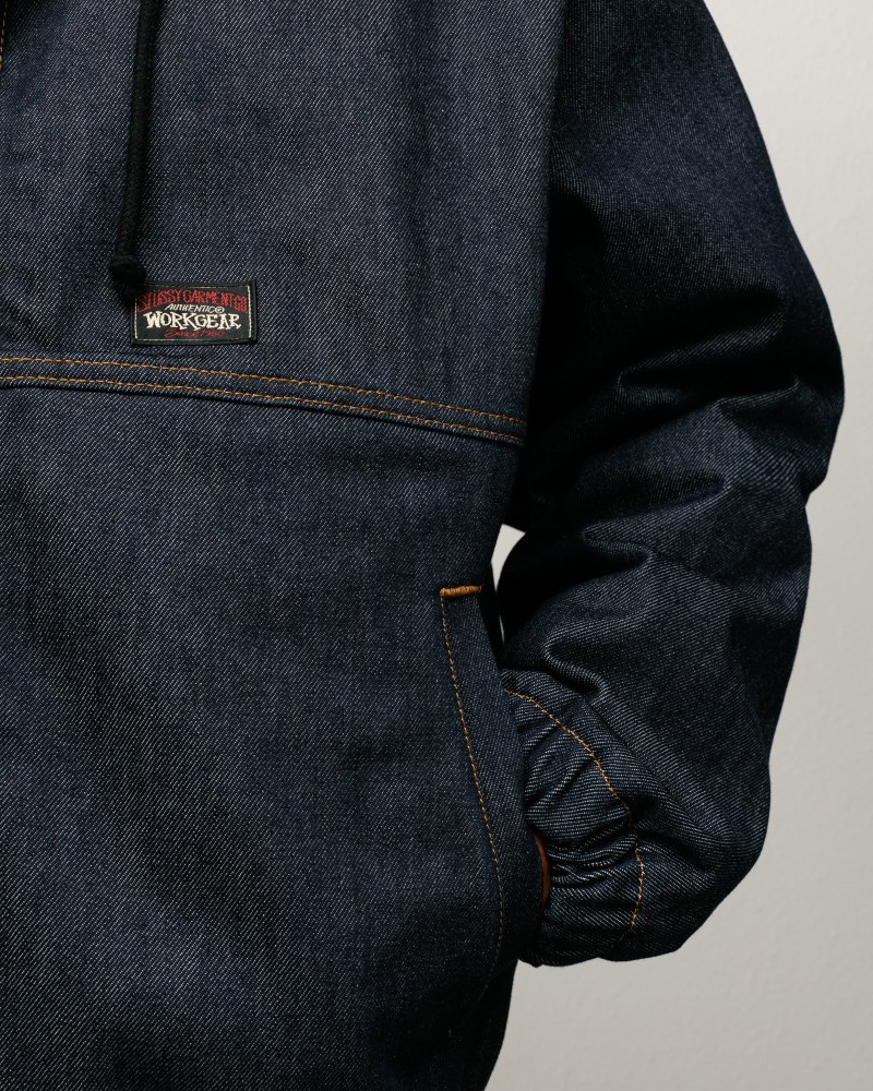 Stüssy Insulated Work Jacket Denim Pánské AC18-5758S9 | Stussy Bundy Indigo