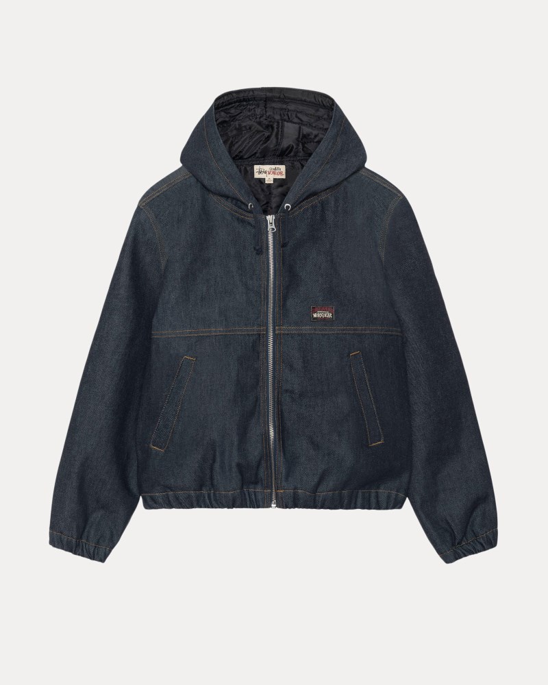 Stüssy Insulated Work Jacket Denim Pánské AC18-5758S9 | Stussy Bundy Indigo