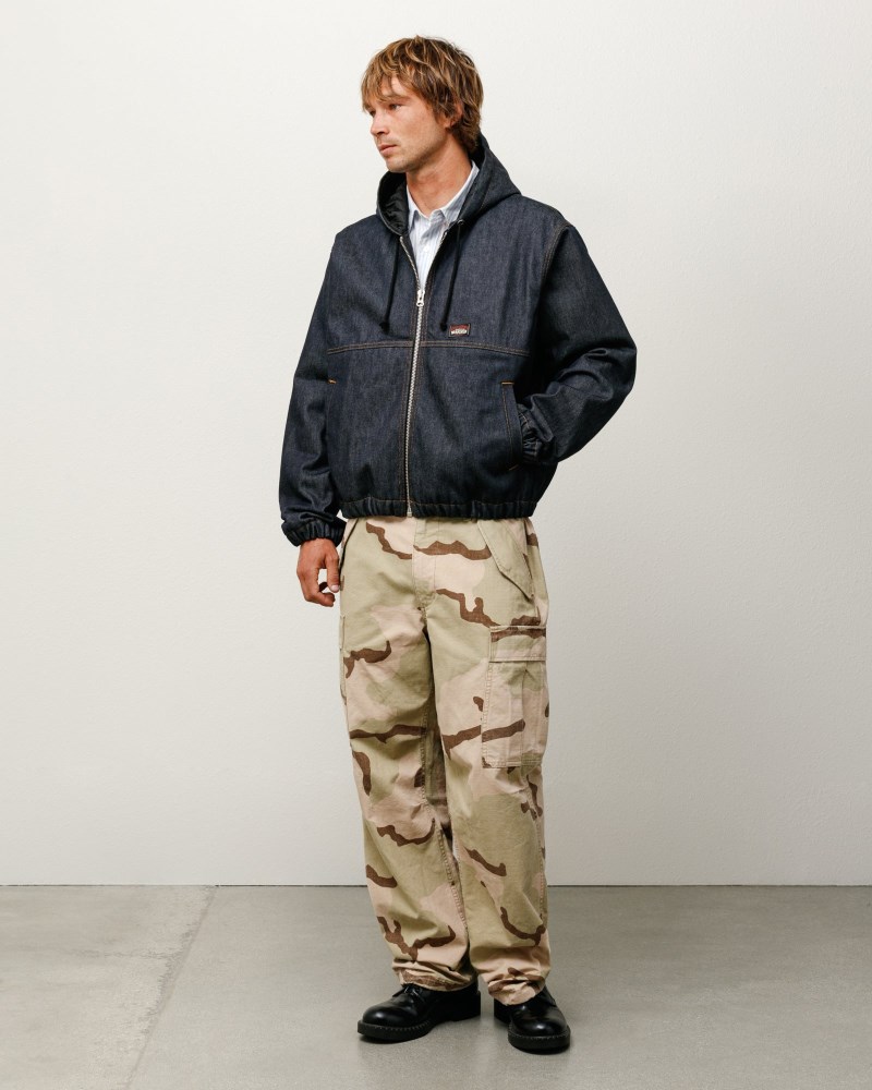 Stüssy Insulated Work Jacket Denim Pánské AC18-5758S9 | Stussy Bundy Indigo