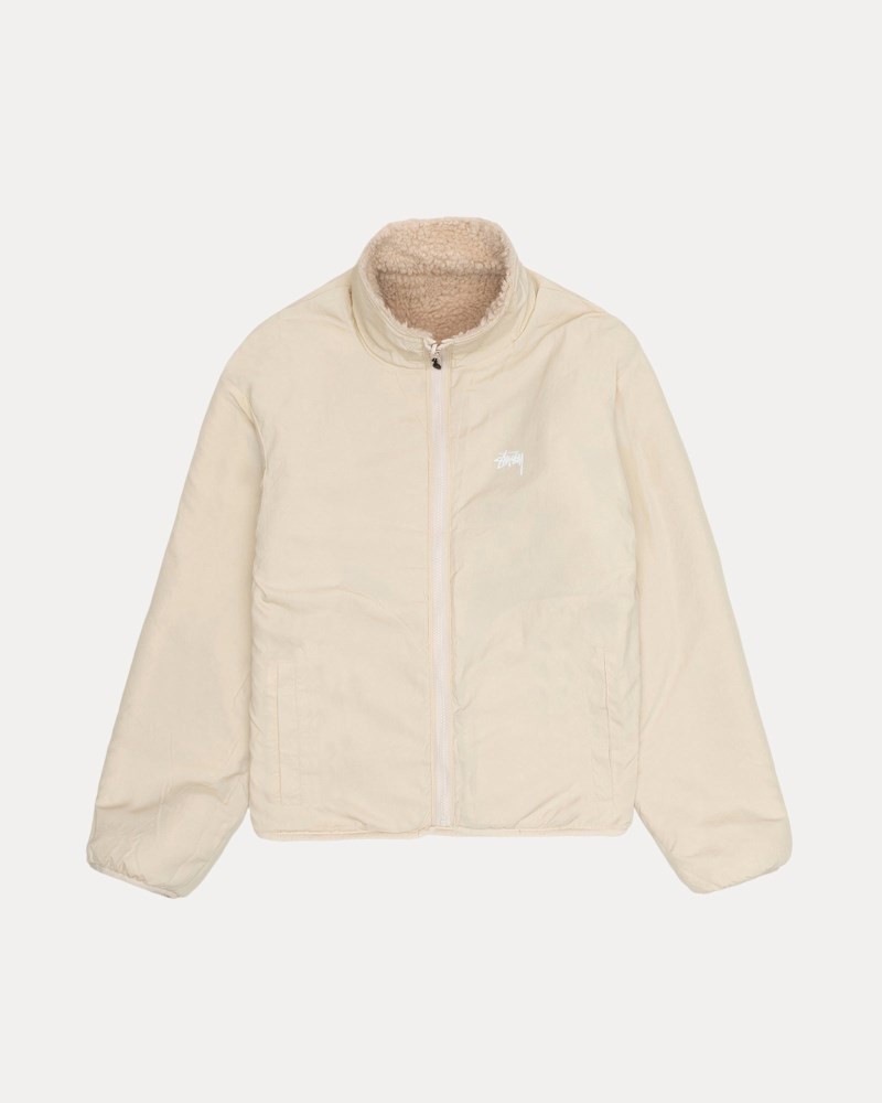 Stüssy Sherpa Reversible Jacket Pánské IC24-0414B0 | Stussy Bundy Béžový