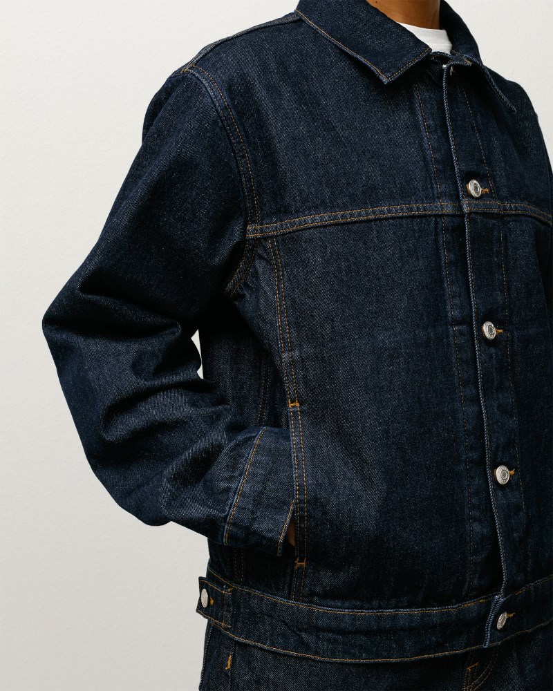Stüssy Trucker Jacket Denim Pánské VN21-3661U2 | Stussy Bundy Indigo