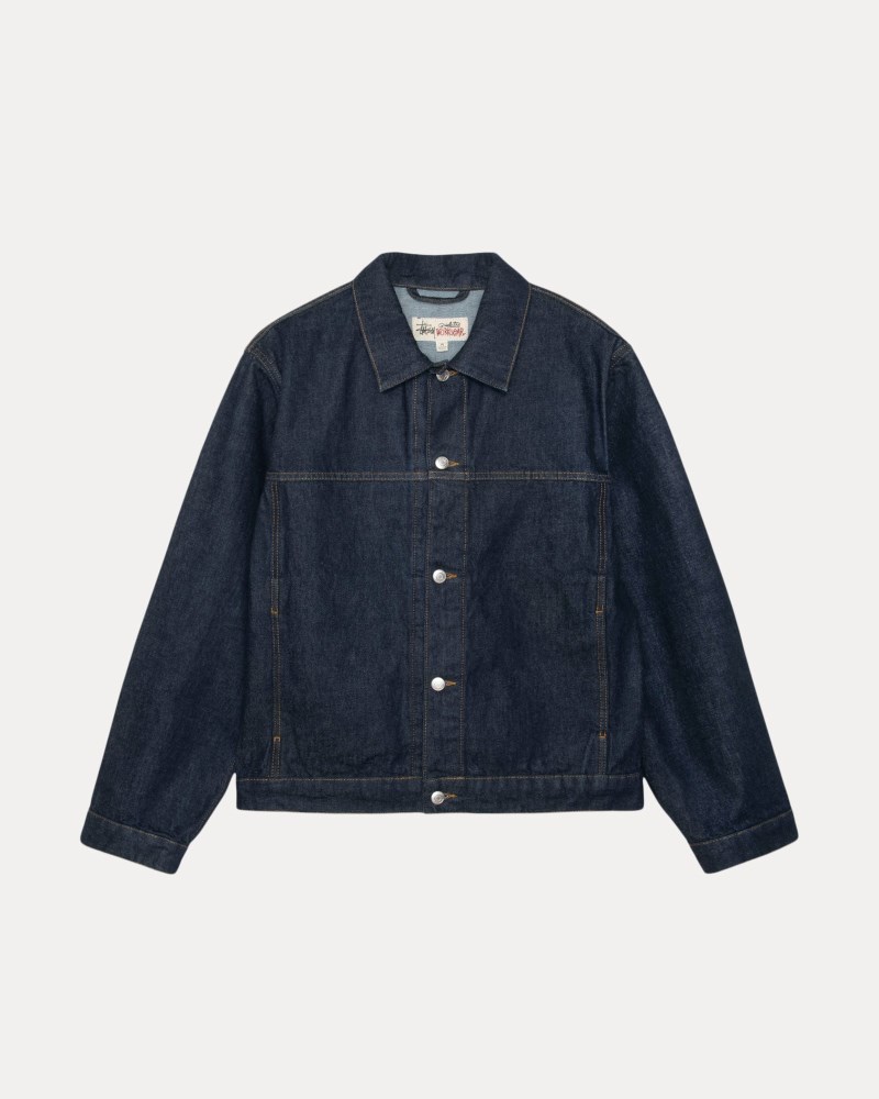 Stüssy Trucker Jacket Denim Pánské VN21-3661U2 | Stussy Bundy Indigo