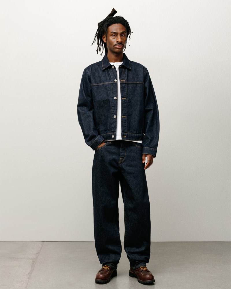 Stüssy Trucker Jacket Denim Pánské VN21-3661U2 | Stussy Bundy Indigo