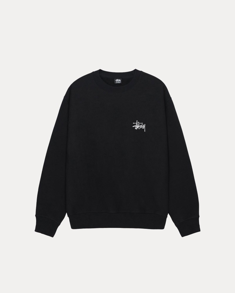 Stüssy Basic Crew Pánské EC50-7500C2 | Stussy Crewneck Černé