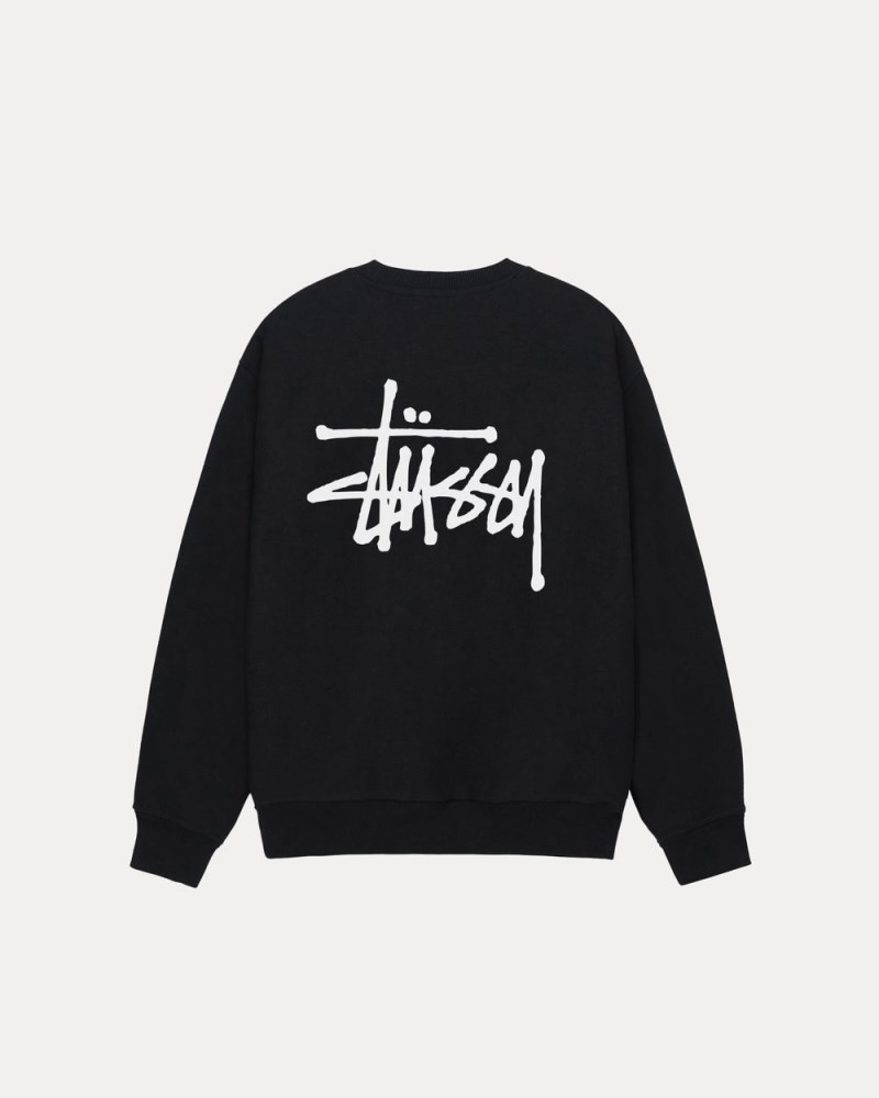 Stüssy Basic Crew Pánské EC50-7500C2 | Stussy Crewneck Černé