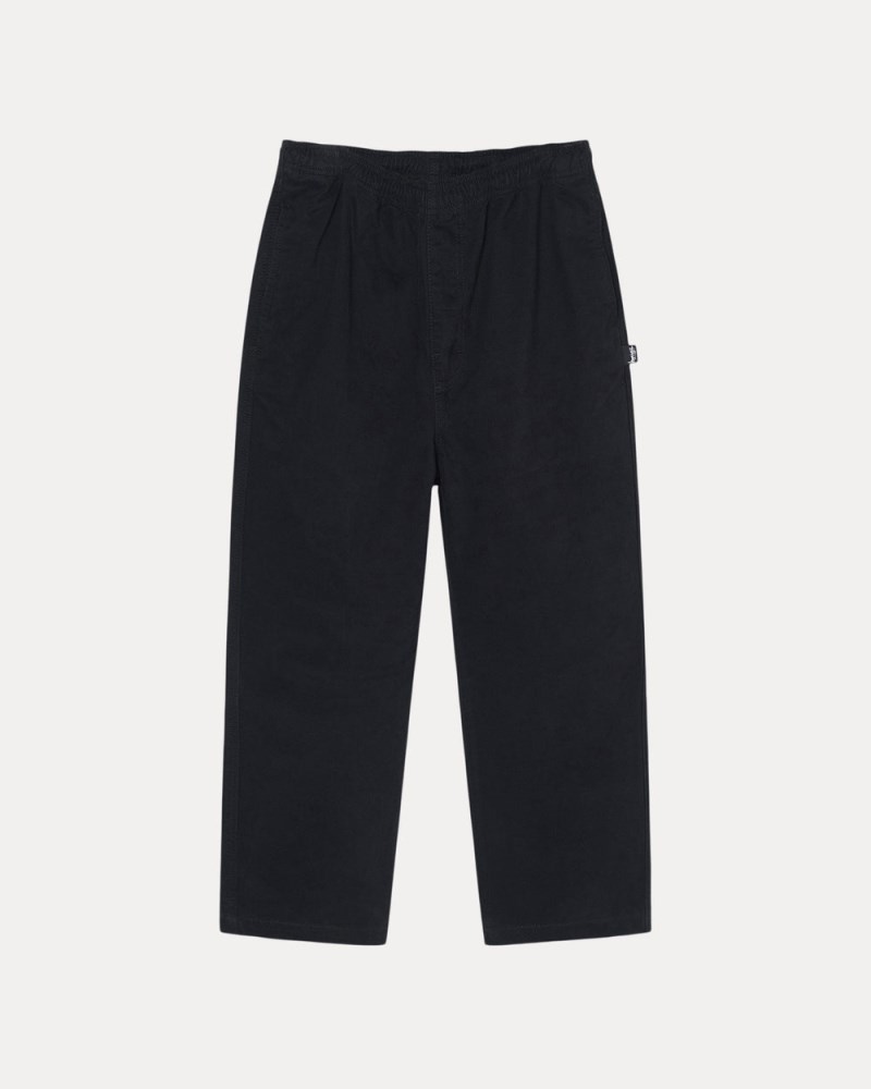 Stüssy Beach Pant Brushed Cotton Pánské BB56-3116L7 | Stussy Kalhoty Černé