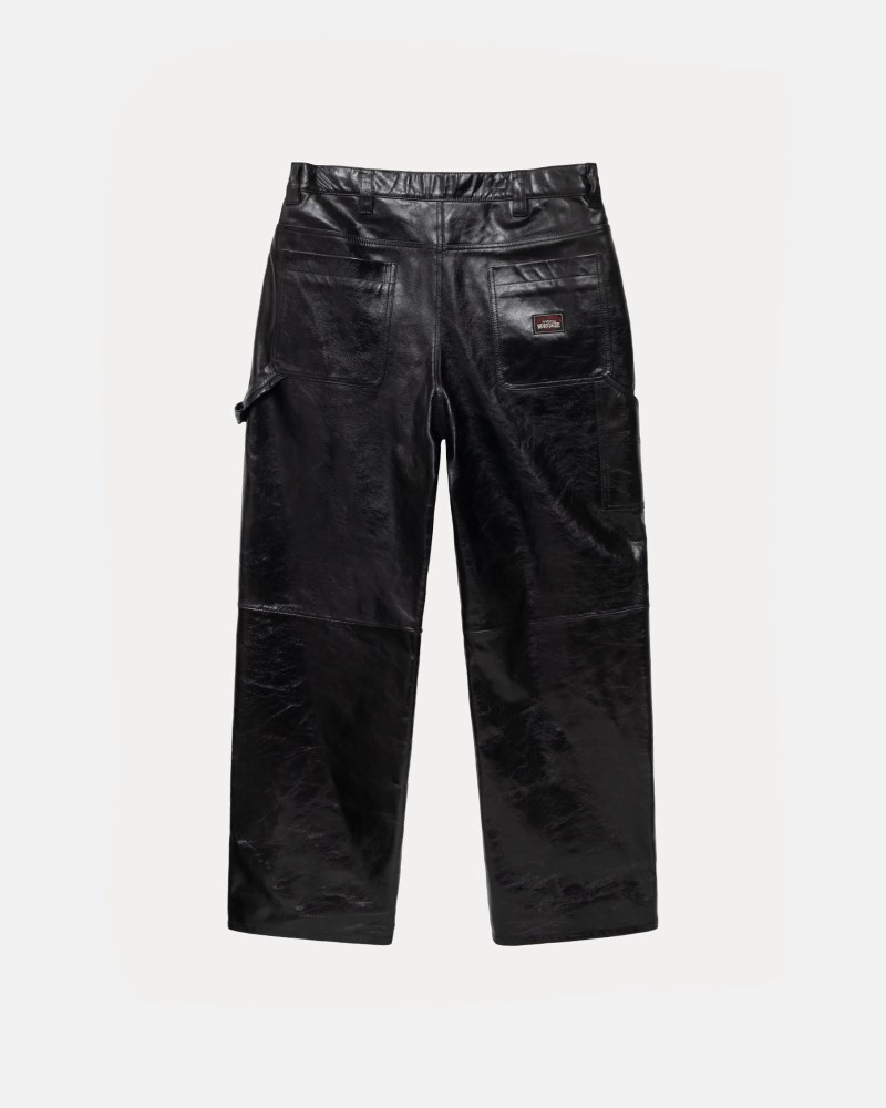 Stüssy Carpenter Pant Leather Pánské BF29-7609H0 | Stussy Kalhoty Černé