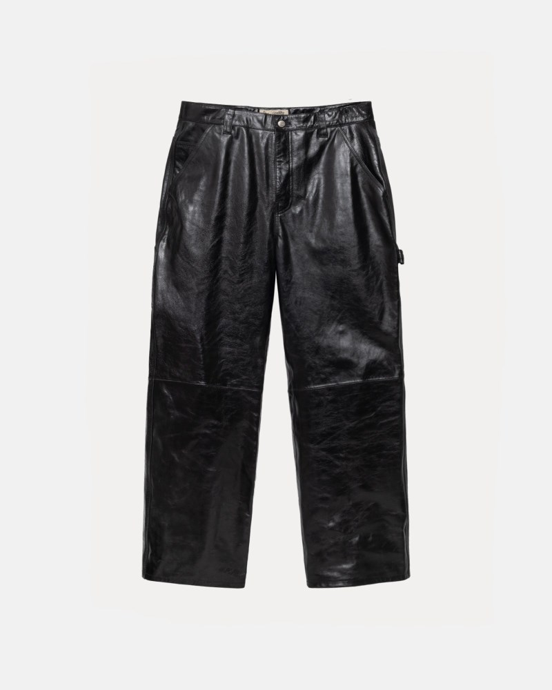 Stüssy Carpenter Pant Leather Pánské BF29-7609H0 | Stussy Kalhoty Černé
