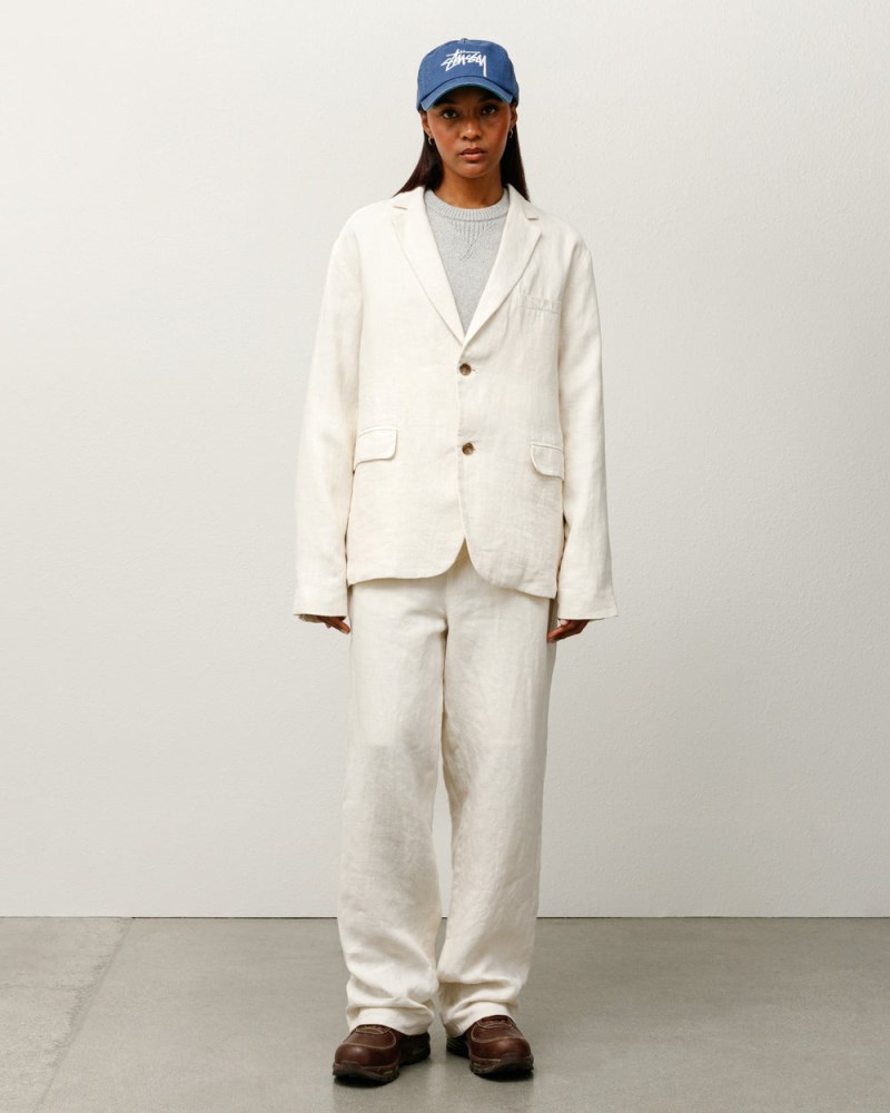 Stüssy Relaxed Trouser Textured Linen Pánské TZ40-4960R2 | Stussy Kalhoty Krém
