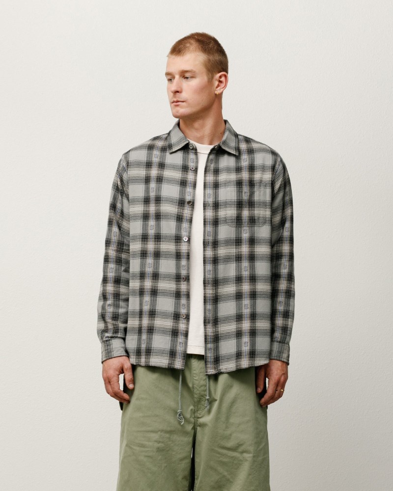 Stüssy Motif Plaid Shirt Pánské WK94-5274M5 | Stussy Košile Šedé